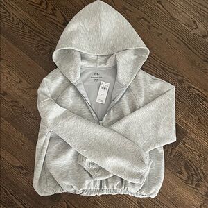 NWT Abercrombie Kids YPB neoknit bubble hem full-zip hoodie